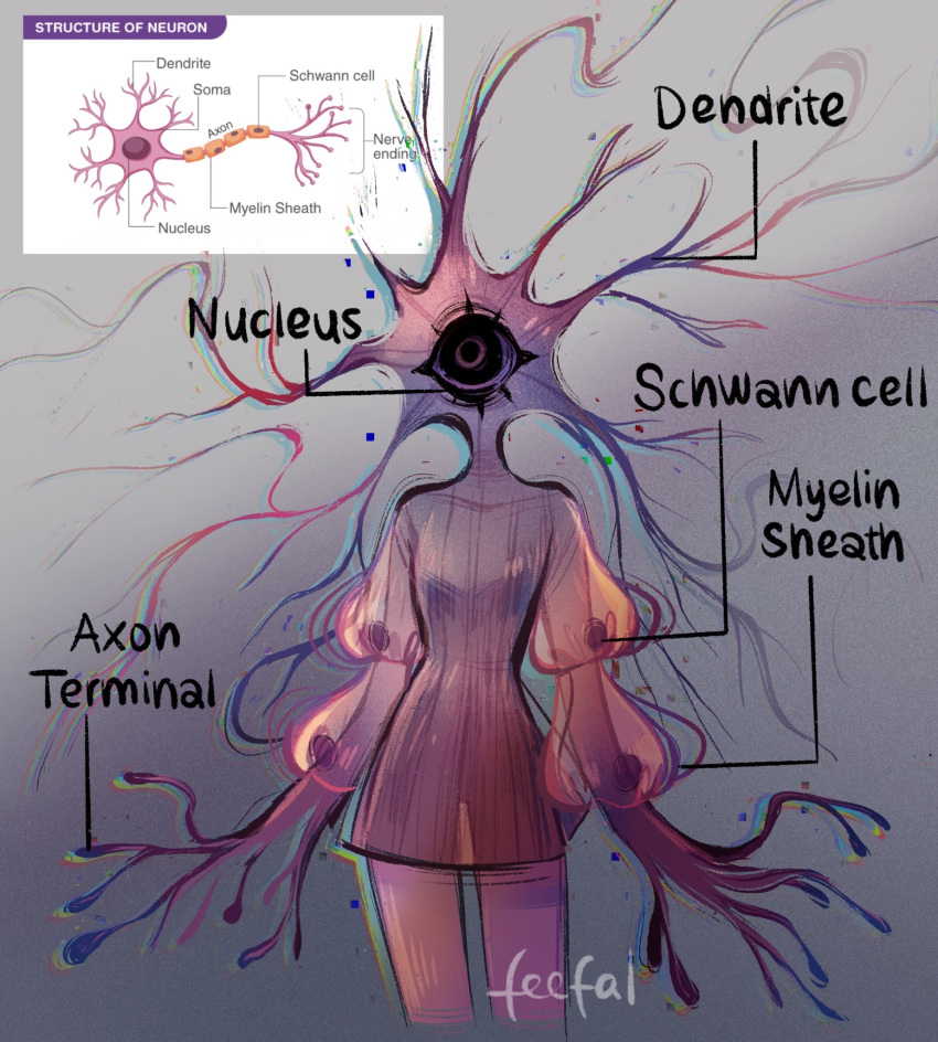 1_eye biped cell_(organism) cell_humanoid english_text feefal female hi_res humanoid neuron not_furry reference_image solo tentacle text