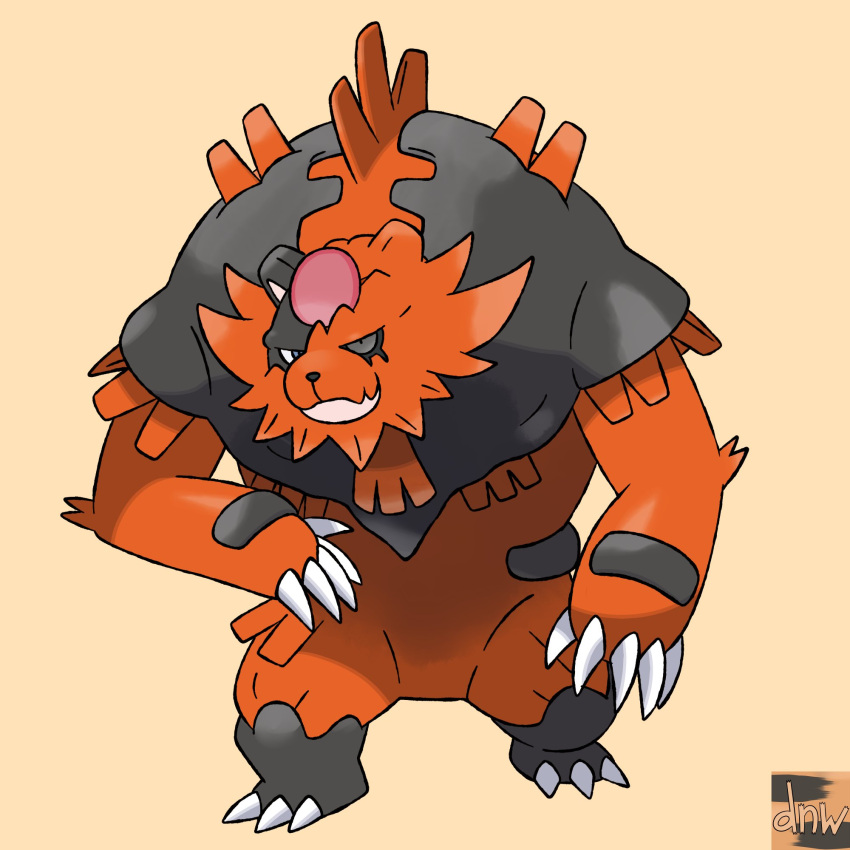 1:1 3_claws 5_claws alternate_species bipedal_feral bloodmoon_ursaluna claws darknsfwindie feral fur generation_9_pokemon hi_res lysandre_(pokemon) male nintendo orange_body orange_fur pokemon pokemon_(species) solo team_flare