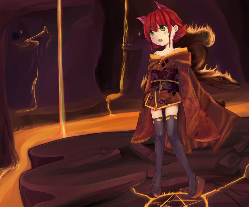 annie_hastur league_of_legends pitui1996 red_hair short_hair tagme thighhighs yellow_eyes