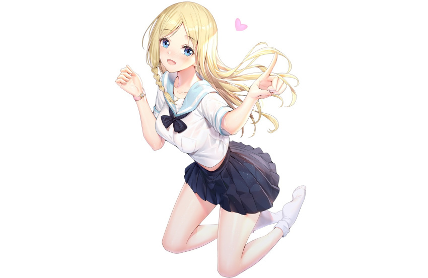 aqua_eyes blonde_hair blush braids hayasaka_ai heart kaguya-sama_wa_kokurasetai_~tensai-tachi_no_renai_zunousen~ long_hair ririko school_uniform skirt socks white wristwear