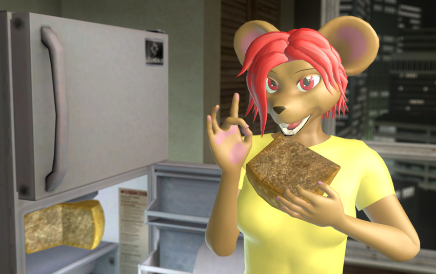 3d_(artwork) breasts cheese cheese_wedge cheese_wheel dairy_products detailed_background digital_media_(artwork) female food garry's_mod inside kitchen lordzbacon mammal mouse murid murine rodent smile solo