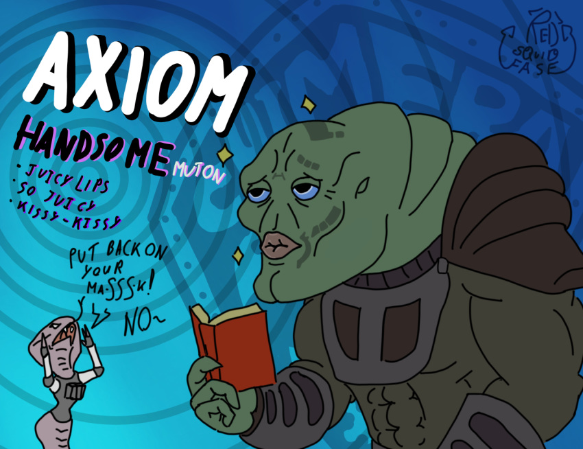 agent_axiom agent_torque angry anthro apode blue_eyes book clothed clothing dialogue draconcopode duo english_text female humor legless lips male muton_(species) naga redsquidface reptile scalie serpentine snake snake_hood teeth text tongue topwear viper_(x-com) x-com x-com:_chimera_squad