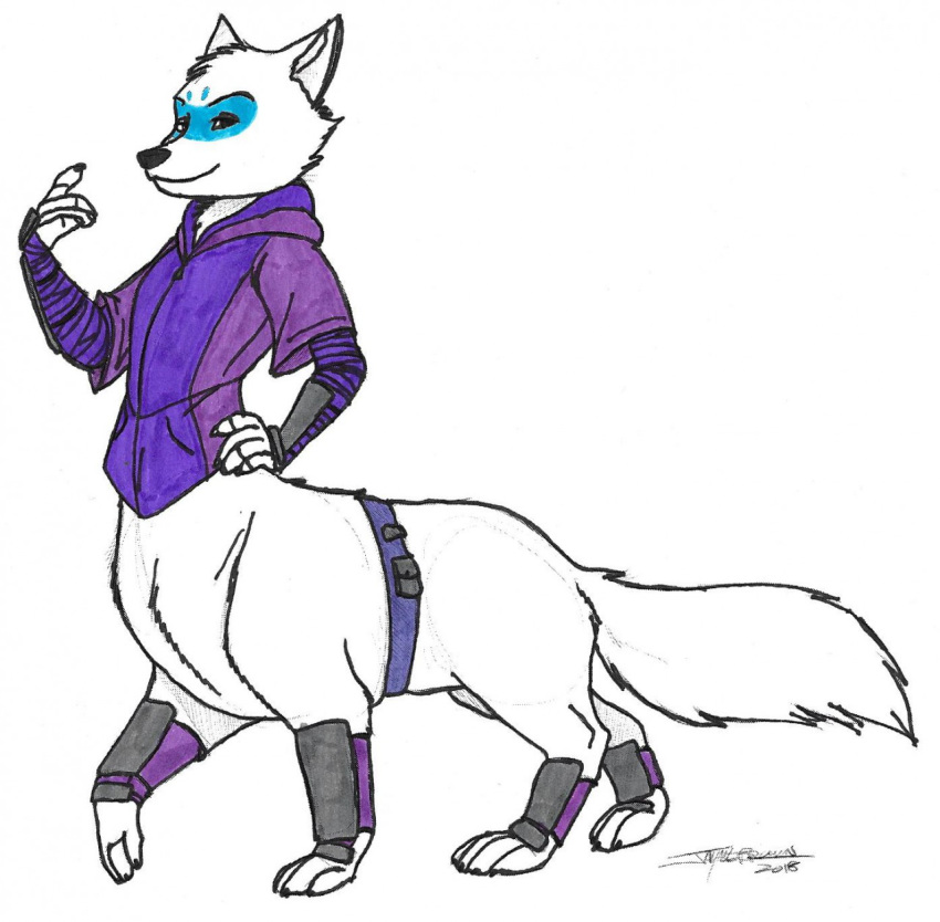 2018 5_fingers alopex arctic_fox arctic_fox_taur beastbehavior beckoning bedroom_eyes bottomless canid canid_taur canine canine_taur claws clothed clothing dragonheart07 eyebrows eyelashes female fingers fluffy fluffy_tail fox fox_taur fur gesture half-closed_eyes hand_on_hip hi_res hoodie jayme_brown looking_at_viewer mammal mammal_taur narrowed_eyes partially_clothed seductive signature simple_background smile solo tail taur taurification taurified teenage_mutant_ninja_turtles topwear true_fox walking white_background white_body white_fur zipper