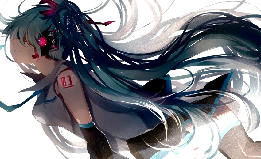 hatsune_miku jpeg_artifacts long_hair tsugutoku twintails vocaloid