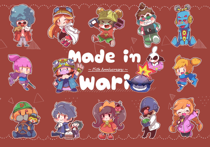 ana_(warioware) ashley_(warioware) chibi kat_(warioware) mona_(warioware) penny_(warioware) wario warioware