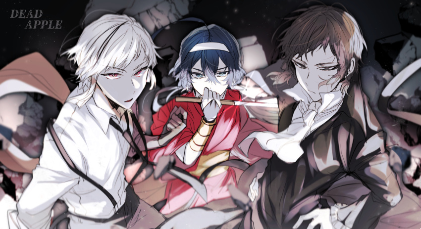 akutagawa_ryunousuke bungou_stray_dogs izumi_kyouka nakajima_atsushi shun_nyun weapon yukata