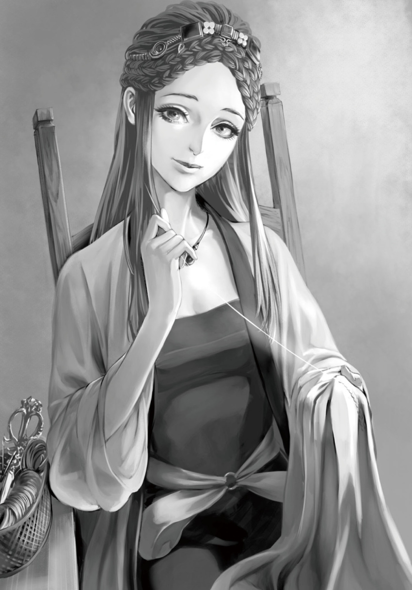 aimee_joubert fata_morgana_no_yakata female highres monochrome moyataro