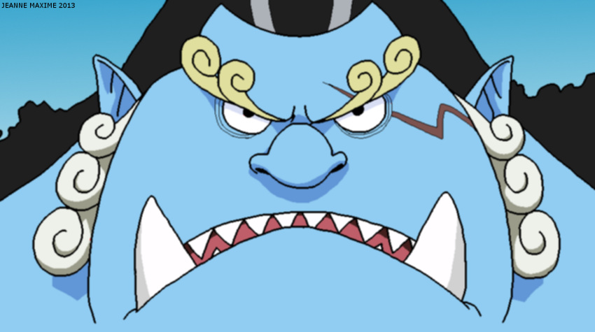 2013 anthro carpet_shark facial_hair fish fish-men_(one_piece) hair hi_res jinbe looking_at_viewer male marine maxime-jeanne one_piece scar shark solo whale_shark