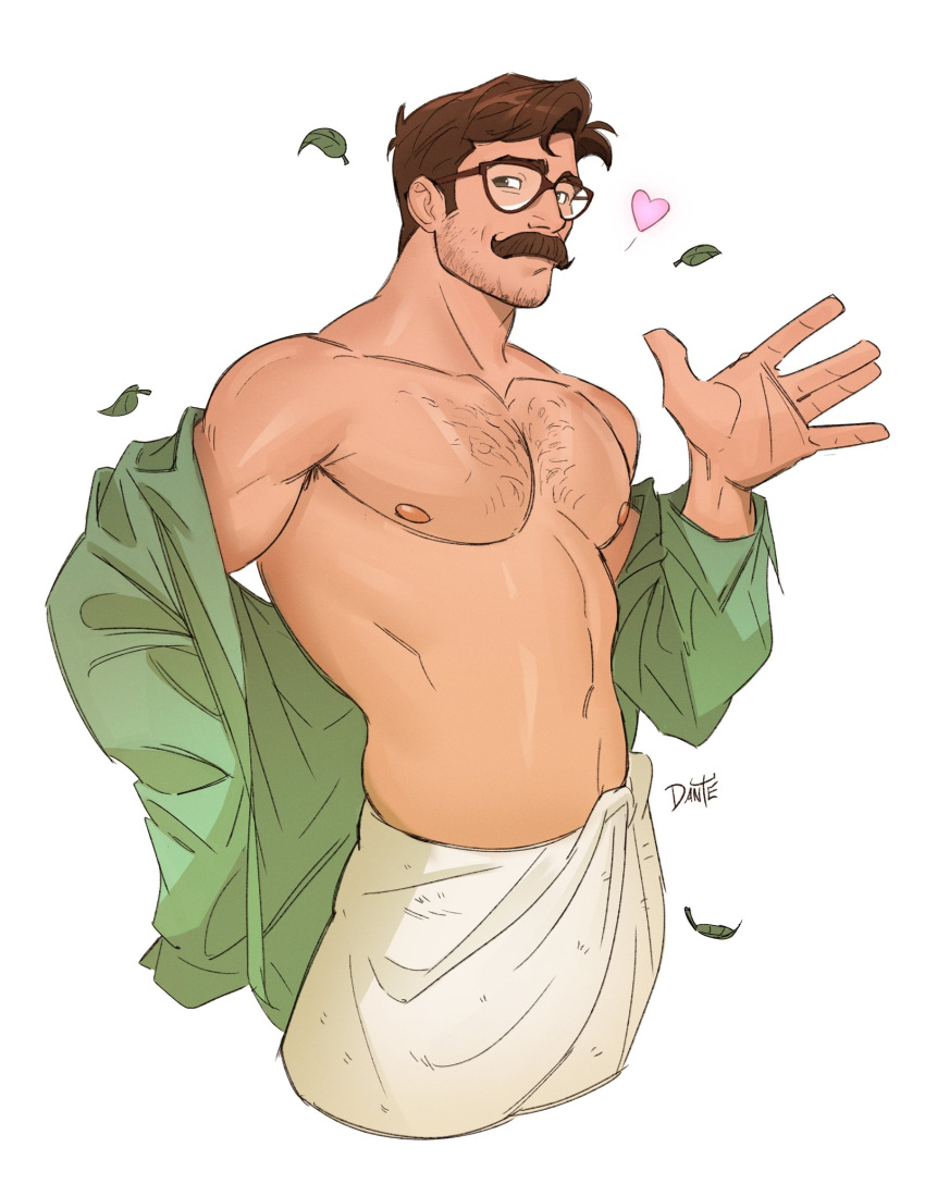 caucasian caucasian_male glasses instagram_model male male_only matthew_gaston moustache muscles muscular muscular_male open_shirt padeliciouss/dantesrealm real_person scientist social_media_influencer towel waving