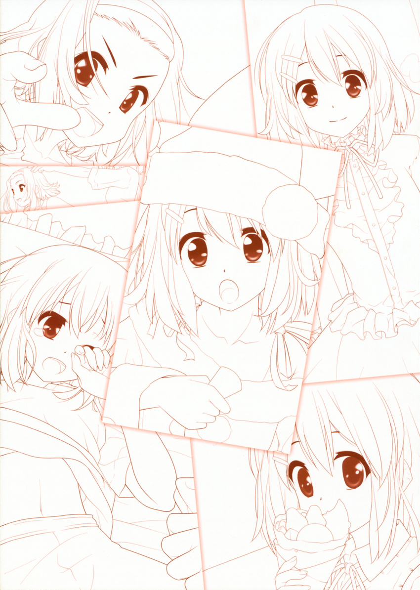 goyacchi hirasawa_yui k-on! monochrome purimomo tainaka_ritsu