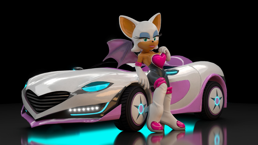 16:9 3d_(artwork) anthro armor bat big_breasts black_background bodysuit boots breastplate breasts car clothed clothing digital_media_(artwork) female footwear fur gloves handwear hi_res high_heeled_boots high_heels jawsfm lip_spyder looking_at_viewer mammal mirror mirror_reflection multicolored_body orange_body orange_skin race_car reflection rouge_the_bat sega simple_background skinsuit solo sonic_the_hedgehog_(series) team_sonic_racing tight_clothing two_tone_body vehicle white_body white_fur widescreen wings