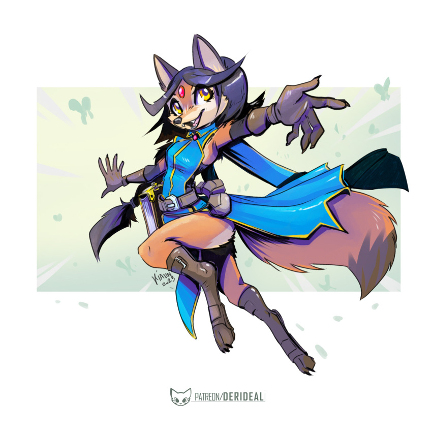 1:1 anthro bethellium black_hair black_nose book breasts canid canine clothed clothing dipstick_tail female forehead_gem fox fur gem gloves gloves_(marking) hair handwear hi_res kiaun mammal markings open_mouth orange_body orange_fur solo tail tail_markings yellow_eyes zoana_(bethellium)