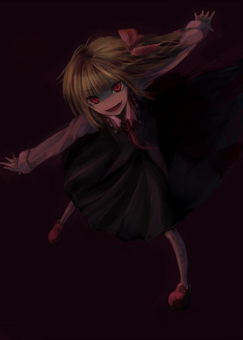 bad_id bad_pixiv_id exfeet female glowing glowing_eyes highres oerba_yun_fang outstretched_arms rumia solo spread_arms touhou