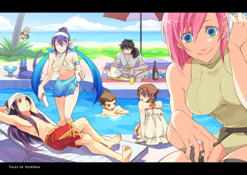 3girls 4boys alternate_costume anise_tatlin_(not_a_kid) anise_tatlin_(not_a_kid)_(cosplay) annotated bad_id bad_pixiv_id beach blue_eyes breasts cosplay day estellise_sidos_heurassein eterno everyone flynn_scifo guy_cecil guy_cecil_(aquatic_age) guy_cecil_(aquatic_age)_(cosplay) guy_cecil_(cosplay) jade_curtiss jade_curtiss_(cosplay) jade_curtiss_(resort_king) jade_curtiss_(resort_king)_(cosplay) judith_(tales) karol_capel luke_fon_fabre luke_fon_fabre_(cosplay) luke_fon_fabre_(towel_boy) luke_fon_fabre_(towel_boy)_(cosplay) mieu_(tales) multiple_boys multiple_girls natalia_luzu_kimlasca_lanvaldear natalia_luzu_kimlasca_lanvaldear_(cosplay) natalia_luzu_kimlasca_lanvaldear_(tropical_butterfly) natalia_luzu_kimlasca_lanvaldear_(tropical_butterfly)_(cosplay) ocean official_alternate_costume one-piece_swimsuit outdoors pink_hair pointy_ears pool raven_(tales) repede_(tales) rita_mordio short_hair smile swimsuit tales_of_(series) tales_of_the_abyss tales_of_vesperia tear_grants tear_grants_(cosplay) tear_grants_(rental_beauty) tear_grants_(rental_beauty)_(cosplay) translated underboob water yuri_lowell