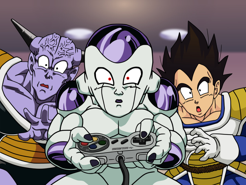 captain_ginyu controller dragon_ball frieza highres snes super_nintendo surprised vector vector_trace vegeta wallpaper