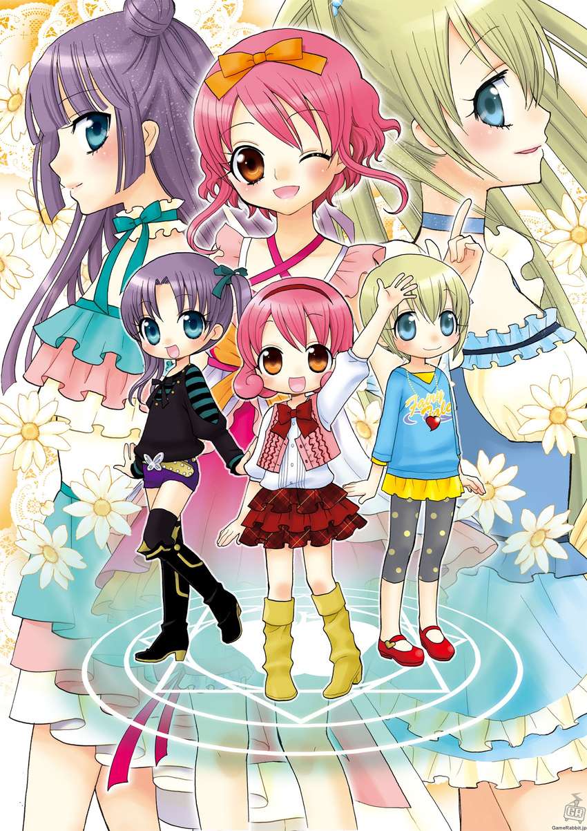 chibi hime_chen!_otogi_chikku_idol_lilpri sasahara_natsuki takashiro_reira thighhighs watermark yukimori_ringo