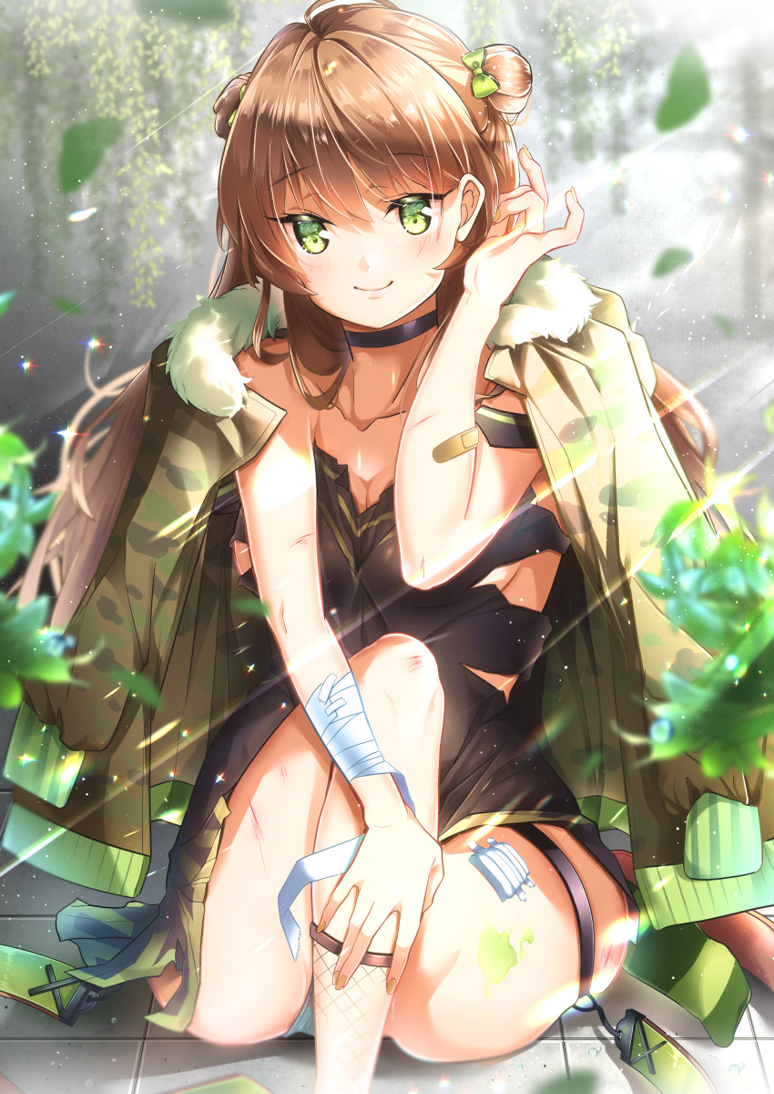 dress garter girls_frontline ktmzlsy720 rfb_(girls_frontline) torn_clothes