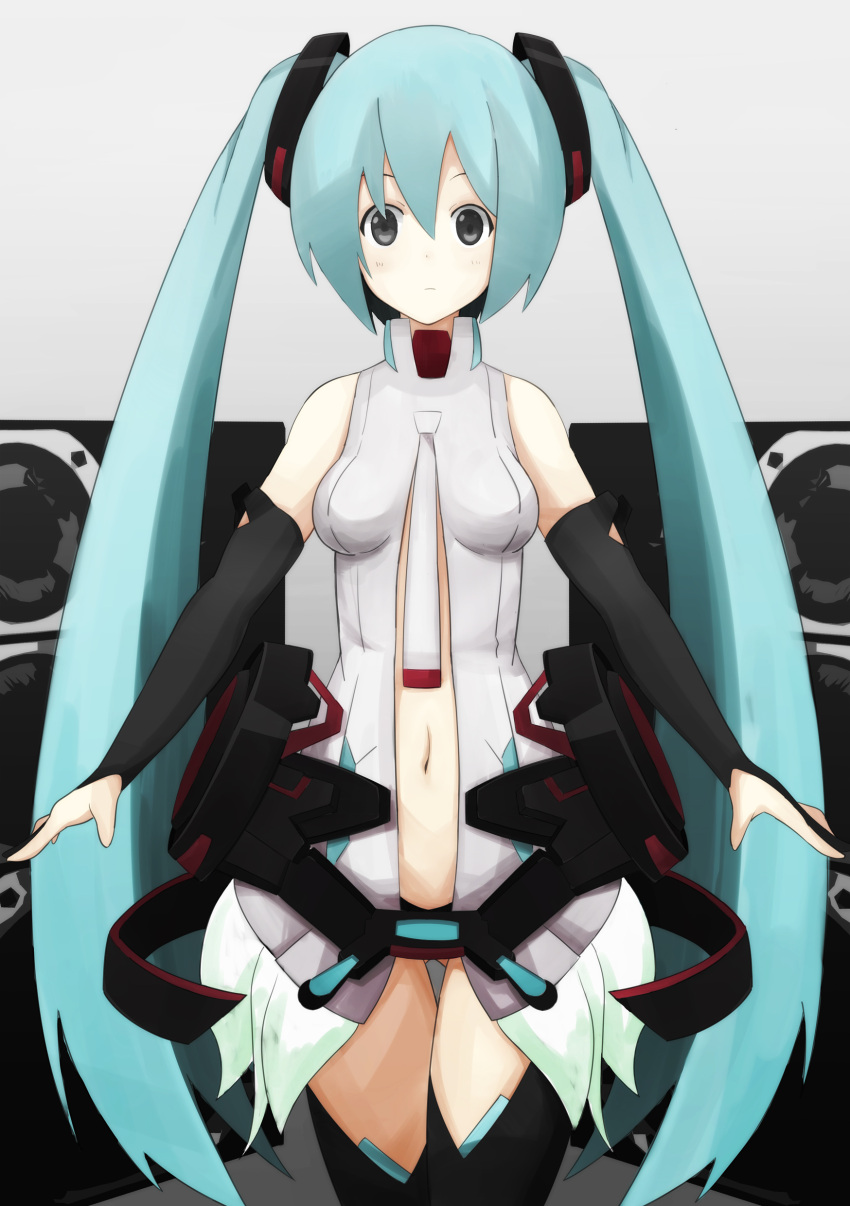 absurdres aqua_hair bad_id bad_pixiv_id female futatsuki hatsune_miku hatsune_miku_(append) highres long_hair solo twintails very_long_hair vocaloid vocaloid_append