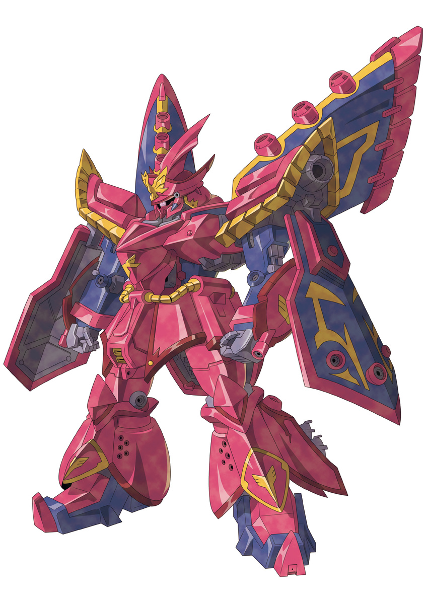 commander_sazabi commentary_request glowing glowing_eye gundam highres ibuki_sakura_(sgw_v07) mecha no_humans photoshop_(medium) robot sd_gundam sd_gundam_force simple_background white_background