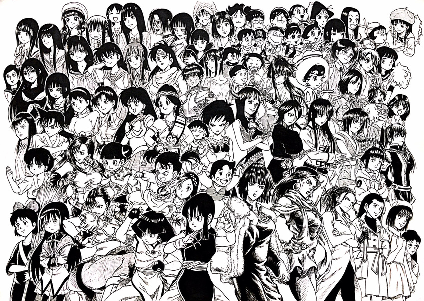 20th_century_boys 6+girls @_@ akagi_haruko akemi_homura akemi_homura_(magical_girl) akiyama_mio alps_no_shoujo_heidi annotation_request aoki_yuriko armlet arms_up asari-chan ashita_no_joe azuki_miho azumanga_daiou bag bakuman battle_tendency belt berserk bishoujo_senshi_sailor_moon bleach blush_stickers boots bottle bow bracelet braid broom cape cardcaptor_sakura casca_(berserk) character_request cheerleader chi-chi_(dragon_ball) chibi_maruko-chan china_dress chinese_clothes choroko_(osomatsu-san) chun-li circlet cleavage_cutout clenched_hands clipboard closed_mouth clothing_cutout coat collar commentary_request copyright_request crayon_shin-chan cropped_jacket crossover d.gray-man daidouji_tomoyo doraemon double_bun dr._slump dragon_ball dragon_ball_z dragon_print dragon_quest dragon_quest_dai_no_daibouken dragon_quest_iii dragon_quest_roto_no_monshou dragon_quest_yuusha_abel_densetsu dress earrings eimi_(dai_no_daibouken) enma_ai etou_ranze eyelashes eyeshield_21 fighter_(dq3) fighting_stance final_fantasy final_fantasy_vii final_fantasy_viii fingerless_gloves fubuki_(one-punch_man) fullmetal_alchemist fur_trim fushigi_na_merumo gegege_no_kitarou gintama glasses gloves gouda_jaiko greyscale hagoromo_gitsune hair_between_eyes hair_bun hair_ornament hair_slicked_back hairband hairbow hajime_no_ippo hakama hakama_skirt half_updo hamano_asari hat hayakawa_kyouko heidi_(alps_no_shoujo_heidi) high_school!_kimengumi high_score_girl highres higurashi_kagome himitsu_no_akko-chan himouto!_umaru-chan hino_rei holding holding_sword holding_weapon hoshi_akiko hyuuga_hinata ibuki_maya ichigo_100_percent ichihara_yuuko ichiko_(osomatsu-san) idolmaster idolmaster_(classic) imai_nobume inuyasha isono_wakame izumi_curtis jacket jacket_on_shoulders japanese_clothes jarinko_chie jewelry jigoku_shoujo jojo_no_kimyou_na_bouken k-on! kagami_atsuko kanzaki_nao kasuga_ayumu kekkaishi kicking kiki_(majo_no_takkyuubin) kikuchi_makoto kimi_ni_todoke kimono konohagakure_symbol kuchiki_rukia kuronuma_sawako kyojin_no_hoshi kyou_kara_ore_wa!! lee_(dragon_garou) lenalee_lee liar_game lisa_lisa long_hair long_sleeves mahou_shoujo_madoka_magica mahou_shoujo_madoka_magica_(anime) majo_no_takkyuubin makimachi_misao mashiba_kumi meitantei_conan merumo mikasa_ackerman minamoto_shizuka miyake_shinobu mob_psycho_100 monkey_tail monochrome motoba_kirie mouri_ran multiple_crossover multiple_girls nakamura_asako nana_(series) nanase_chiaki naruto naruto_(series) neck_ribbon necklace nekomusume neon_genesis_evangelion nico_robin nurarihyon_no_mago nurse nurse_cap one-punch_man one_piece oono_akira osaki_nana osomatsu-san osomatsu_(series) otonari_hisako outstretched_arm outstretched_arms own_hands_together pants parted_lips partially_annotated pelvic_curtain polearm pom_pom_(cheerleading) princess_sapphire puff_and_slash_sleeves puffy_short_sleeves puffy_sleeves ranma_1/2 ready_to_draw ribbon ribbon_no_kishi rimless_eyewear rokudenashi_blues rurouni_kenshin sailor_mars sailor_senshi sakura_momoko sakura_taisen saotome_roman sazae-san scared scarf school_uniform serafuku seripa setoguchi_yukiji sheeta shingeki_no_kyojin shinguuji_sakura shiraki_youko short_hair short_sleeves short_twintails shoulder_bag side_ponytail single_braid sket_dance skirt slam_dunk_(series) sleeveless smile spiked_bracelet spikes spread_arms staff star_(symbol) star_earrings street_fighter sword tail takane_tsubomi takemoto_chie taki_suzuna tears tendou_akane tenkuu_no_shiro_laputa tetsuwan_atom tialah tifa_lockhart tokimeki_tonight tomoeda_elementary_school_uniform toujou_aya trait_connection tsun_tsururin twin_braids twintails uran_(tetsuwan_atom) urusei_yatsura ushio_to_tora weapon world_masterpiece_theater xxxholic yao_(roto_no_monshou) yukimura_tokine