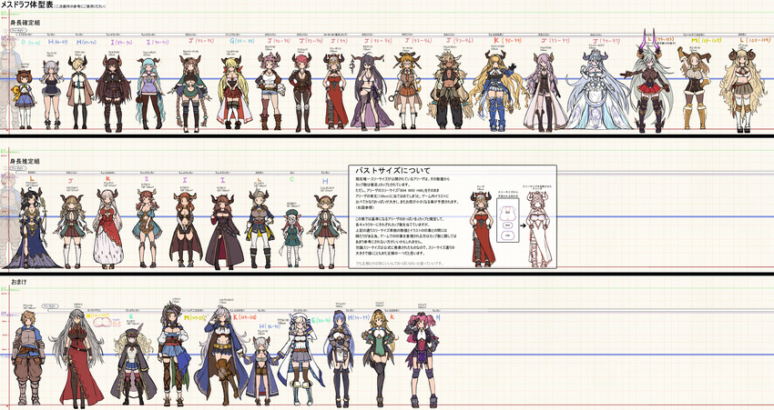 >_< 1boy 6+girls absurdly_long_hair absurdres alicia_(granblue_fantasy) aliza_(granblue_fantasy) almeida_(granblue_fantasy) anila_(granblue_fantasy) annotation_request aqua_hair arm_behind_back arm_up armor armored_boots augusta's_mother_(granblue_fantasy) augusta_(granblue_fantasy) bandages beret black_gloves black_hair blonde_hair blue_hair blue_necktie blunt_bangs boots bow braid breasts brown_hair bust_chart camieux carmelina_(granblue_fantasy) character_request chart cleavage cleavage_cutout closed_eyes clothing_cutout commentary_request crescent cucouroux_(granblue_fantasy) cup daetta_(granblue_fantasy) danua dark_skin draph dress drunk earrings epaulettes extra fingerless_gloves forte_(shingeki_no_bahamut) full_body gauntlets glasses gloves gran_(granblue_fantasy) granblue_fantasy grey_hair grid hair_over_one_eye hair_ribbon hairband hairbow hallessena hand_on_own_hip hands_on_own_hips harona hat height_chart height_difference highres holding_hands horn_ornament horns izmir jacket jewelry karva_(granblue_fantasy) knee_boots laguna_(granblue_fantasy) lamretta lineup long_hair low_twintails magisa_(granblue_fantasy) magnifying_glass mary_janes md5_mismatch mena_(shingeki_no_bahamut) mikasayaki mina_(shingeki_no_bahamut) mona_(shingeki_no_bahamut) monika_weisswind mug multiple_girls narmaya_(granblue_fantasy) navel necktie no_mouth one_eye_closed outstretched_arm pantyhose partially_annotated pink_hair plaid plaid_skirt pleated_skirt pointy_ears ponytail razia red_dress red_hair resolution_mismatch revision ribbon sandals sarong sarya_(granblue_fantasy) shingeki_no_bahamut shoes short_sleeves sig_(granblue_fantasy) silva_(granblue_fantasy) skirt stuffed_toy sturm_(granblue_fantasy) tan tears text_focus thighhighs threo_(granblue_fantasy) trait_connection translation_request twin_braids twintails underboob underboob_cutout very_long_hair white_dress white_gloves white_legwear yaia_(granblue_fantasy) |_|