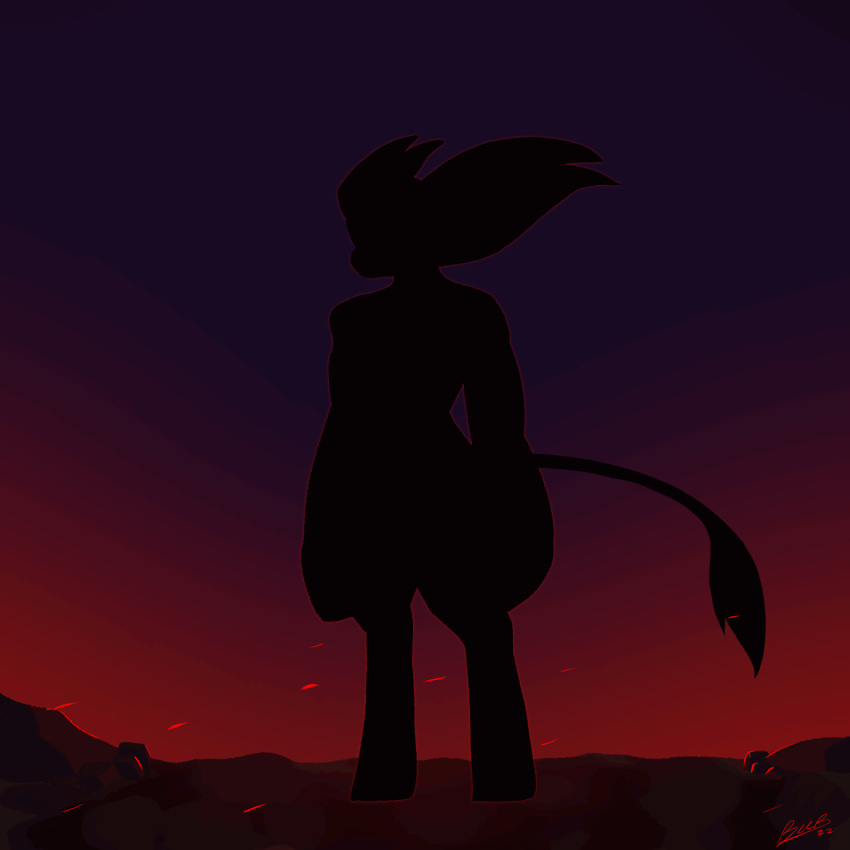 1:1 ambiguous_gender animated anthro black_body digitigrade embers glowing gneffbutter guardian_spirit hi_res microsoft ori_(series) rear_view short_playtime silhouette solo tail velvet_(gneffbutter) wavy_tail xbox_game_studios