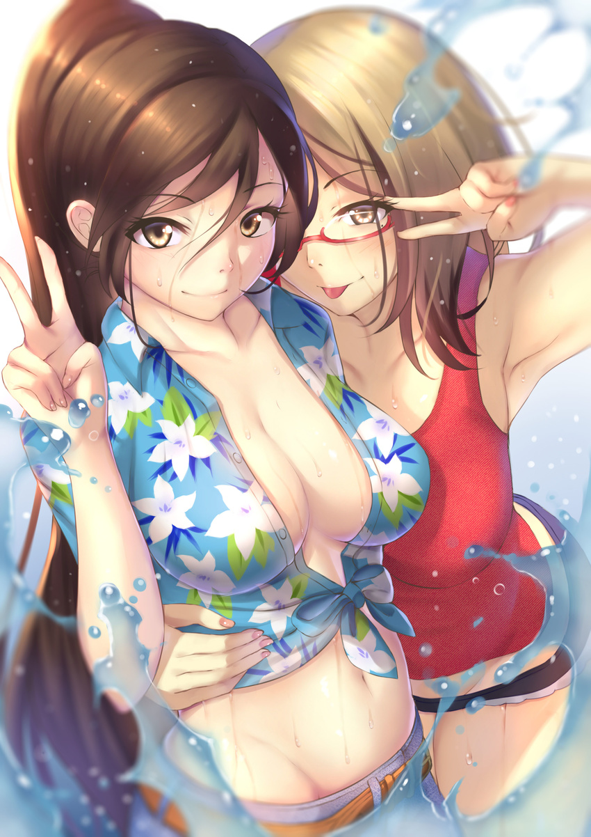 cleavage genjung megane open_shirt tagme