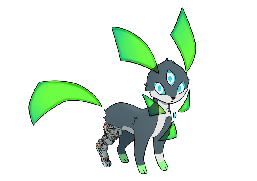 absurd_res alpha_channel ambiguous_gender digitigrade eeveelution feral fur hi_res nintendo nucleon_(fakemon) pokemon pokemon_(species) pokumaju promin simple_background solo transparent_background