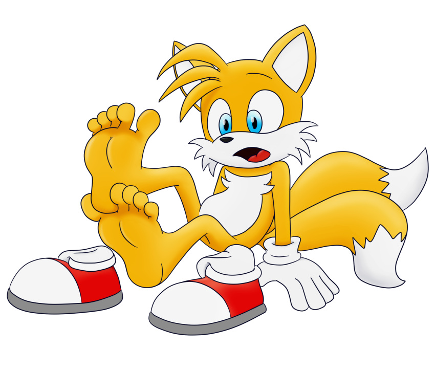 2_tails 5_toes alpha_channel anthro barefoot between_toes black_nose blue_eyes canid canine clothing feet feetymcfoot foot_focus footwear fox fur gloves handwear hi_res humanoid_feet male male_feet mammal multi_tail nude plantigrade sega shoes simple_background socks soles solo sonic_the_hedgehog_(series) surprised_expression tail tails toes transparent_background white_body white_fur yellow_body yellow_fur zen-hydro