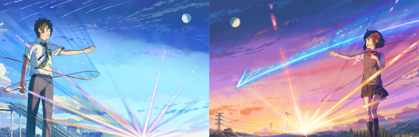 kimi_no_na_wa landscape miyamizu_mitsuha seifuku tachibana_taki