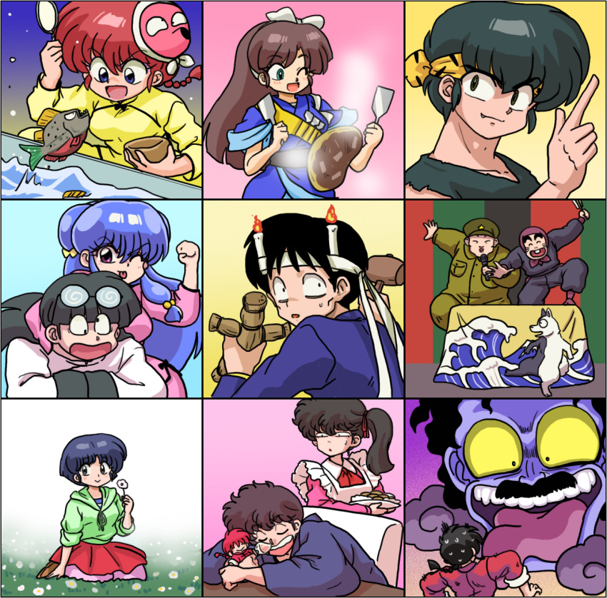 blue_eyes braid brother_and_sister genderswap_(mtf) gosunkugi_hikaru hibiki_ryouga kunou_kodachi kunou_tatewaki kuonji_ukyou mousse multiple_boys multiple_girls ranma-chan ranma_1/2 red_hair rule_63 saotome_ranma shampoo_(ranma_1/2) siblings single_braid tendou_akane tendou_souun wantan-orz