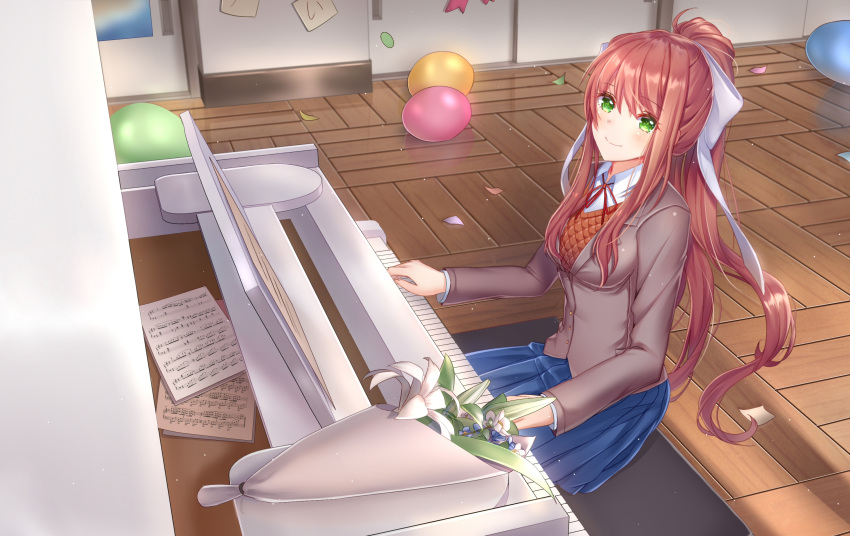 doki_doki_literature_club! ihsara10 monika_(doki_doki_literature_club!) seifuku tagme