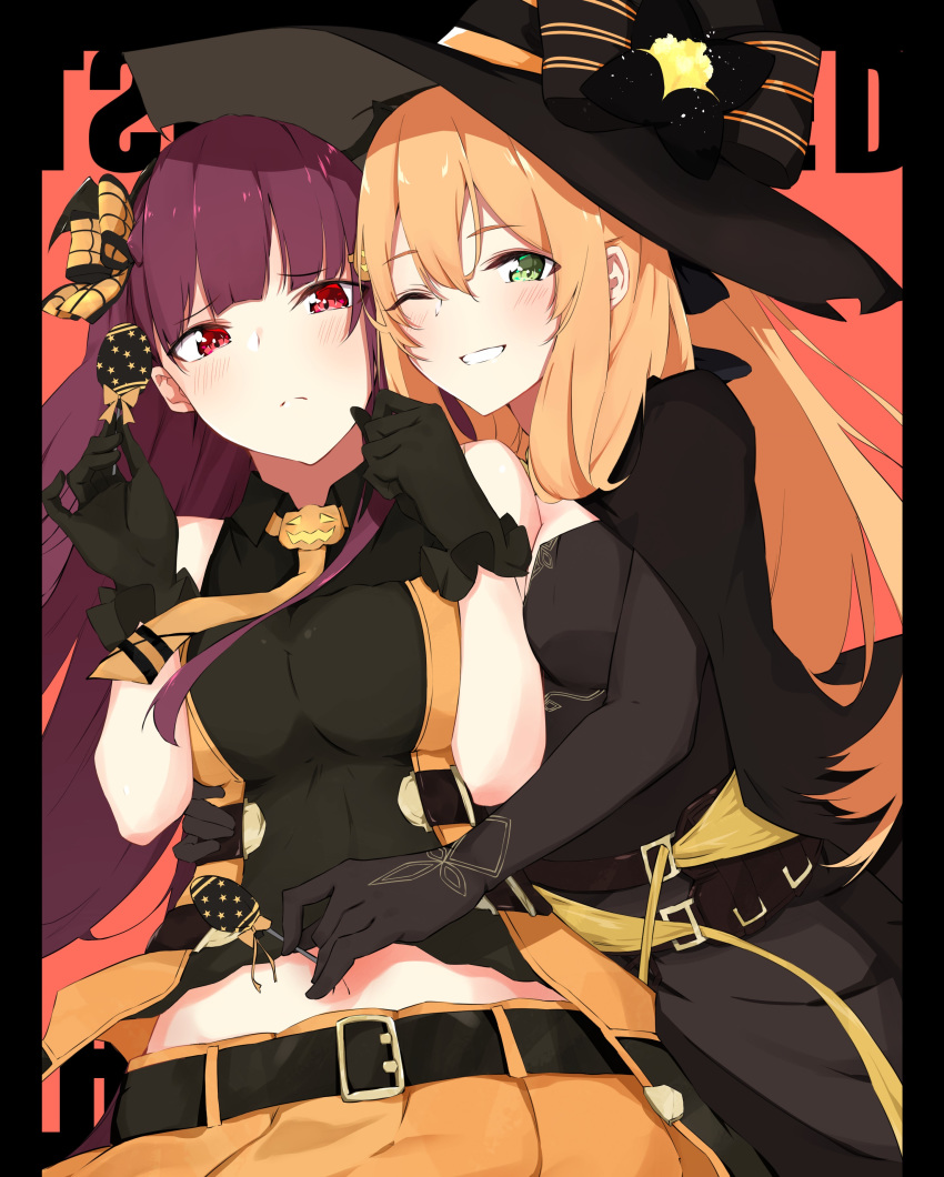 girls_frontline halloween ichiki_1 springfield_(girls_frontline) wa2000_(girls_frontline) witch