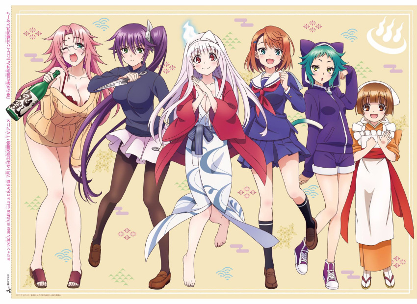 arahabaki_nonko fushiguro_yaya kunai miyazaki_chisaki multiple_girls nakai_chitose yunohana_yuuna yuragisou_no_yuuna-san