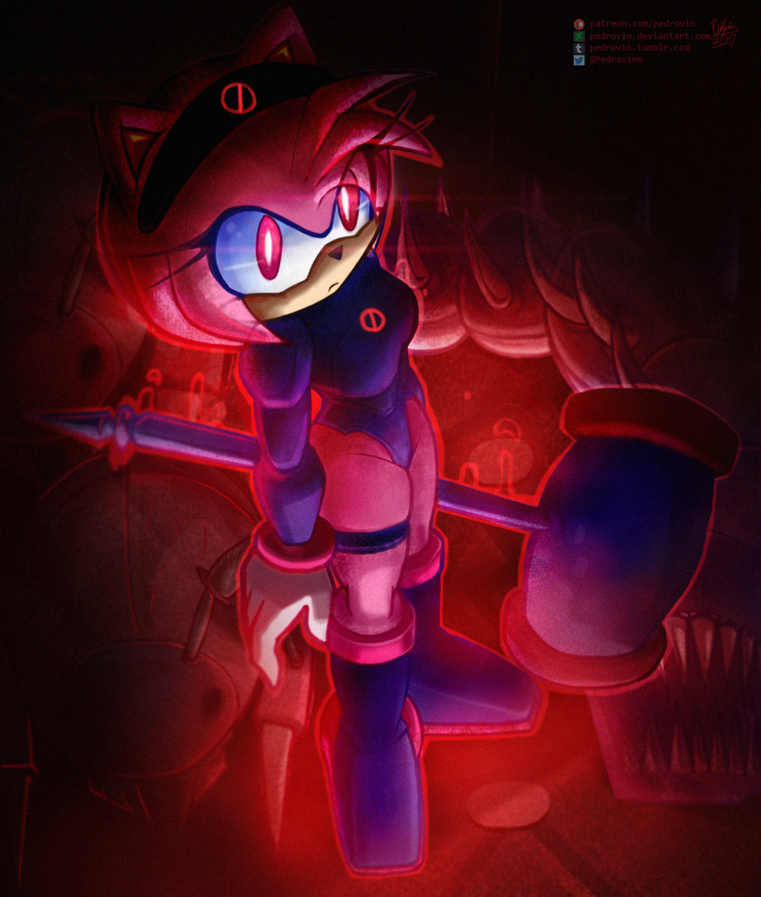 2017 amy_rose anthro avoid_posting breasts clothed clothing eulipotyphlan evenytron female fur gloves hair handwear hedgehog hi_res mammal pink_body pink_eyes pink_fur pink_hair sega solo sonic_the_hedgehog_(series)