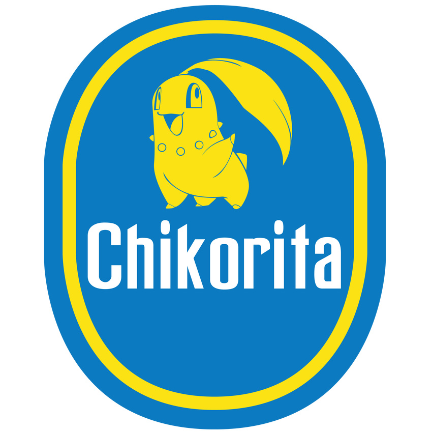 absurd_res alpha_channel chikorita chiquita_(brand) elemental_creature english_text feral flora_fauna generation_2_pokemon gesture hi_res leaf logo logo_parody nintendo open_mouth parody plant pokemon pokemon_(species) simple_background solo species_name text the8bither0 transparent_background waving