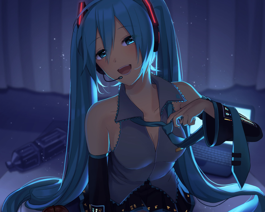 apple aqua_eyes aqua_hair cropped food fruit hatsune_miku long_hair nokuhashi twintails vocaloid