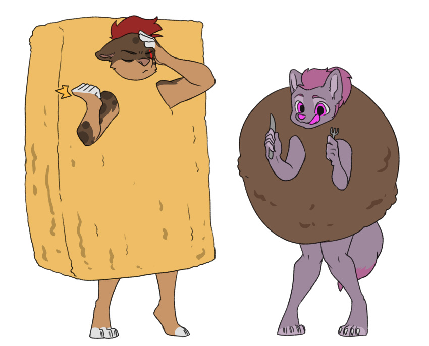 alpha_channel anthro clothing corlite_(squeaker) costume deathly_forest duo female food food_costume hi_res mammal meatball meatball_costume morne_(squeaker) noodle_costume noodles ramen ramen_costume