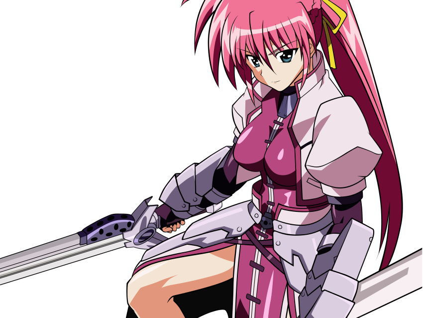 armor levantine mahou_shoujo_lyrical_nanoha pink_hair signum transparent vector