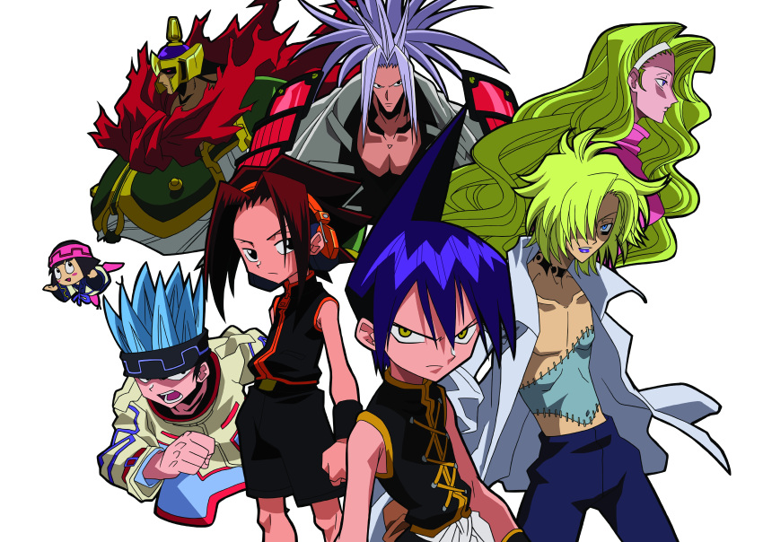 amidamaru asakura_yoh bason eliza johann_faust_viii kororo shaman_king tao_ren usui_horokeu