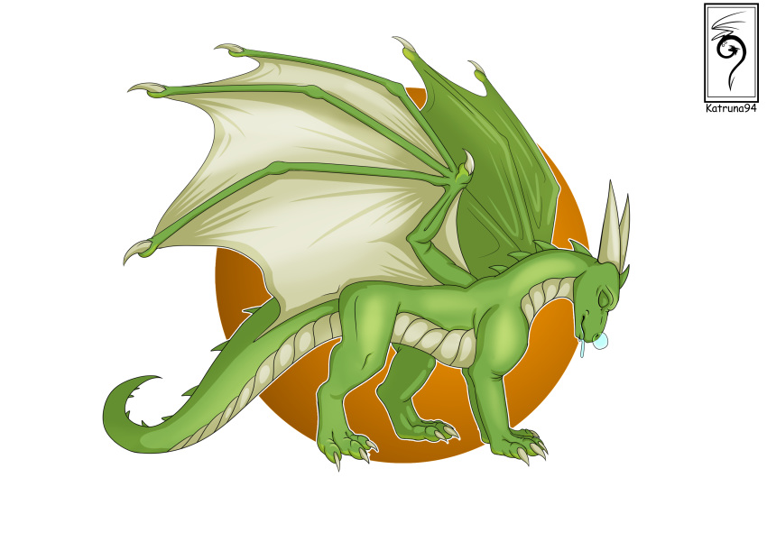 2019 absurd_res ambiguous_gender bodily_fluids bubble chibi claws digital_media_(artwork) dragon feral hi_res horn jasafarid katruna94 mythological_creature mythological_scalie mythology saliva scalie simple_background sleeping smile solo tail wings