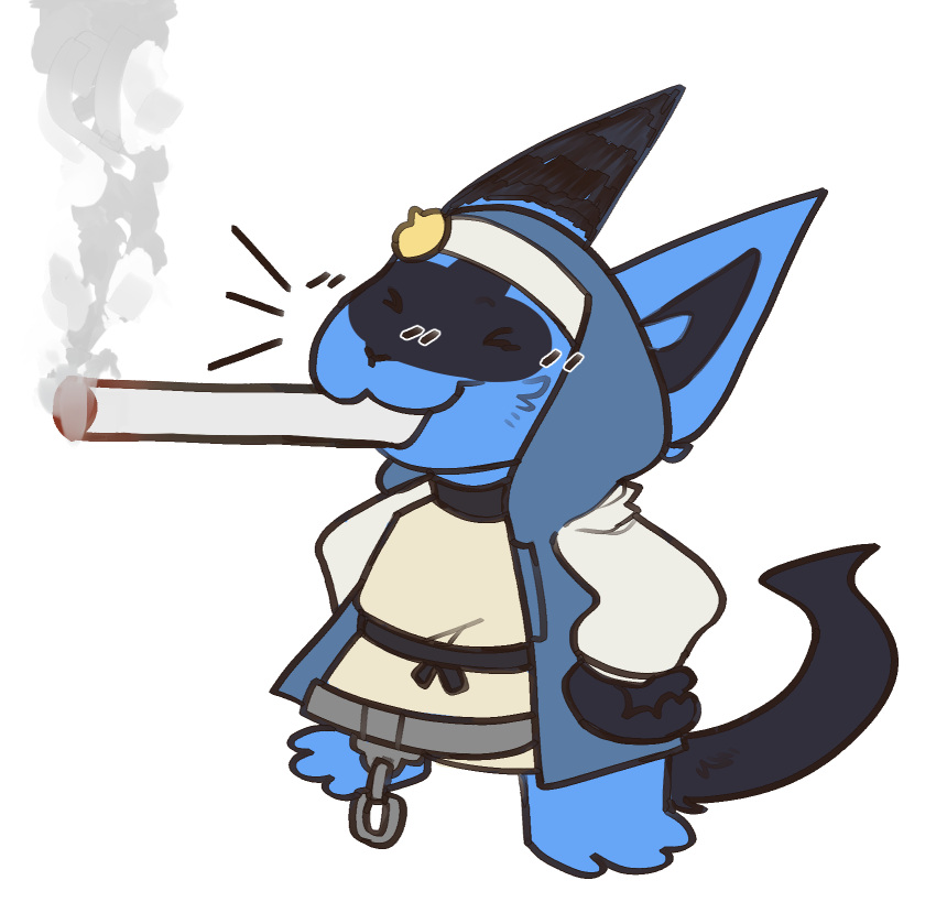 alpha_channel anthro arc_system_works bridget cosplay crossover crossover_cosplay cuff_(restraint) drugs female fluffy generation_4_pokemon guilty_gear guilty_gear_strive hand_on_hip handcuffs happy hi_res j0lt lucario marijuana metal_cuffs nintendo pokemon pokemon_(species) restraints smoking smoking_marijuana solo trans_(lore) trans_woman_(lore) unknown_artist