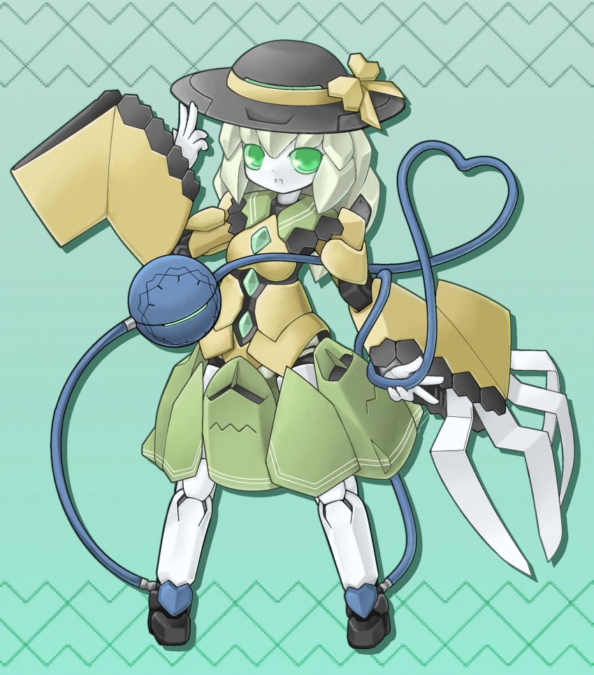 absurdres commentary_request eyeball female green_eyes hat highres kitsuan komeiji_koishi looking_at_viewer mechanization medarot solo third_eye touhou