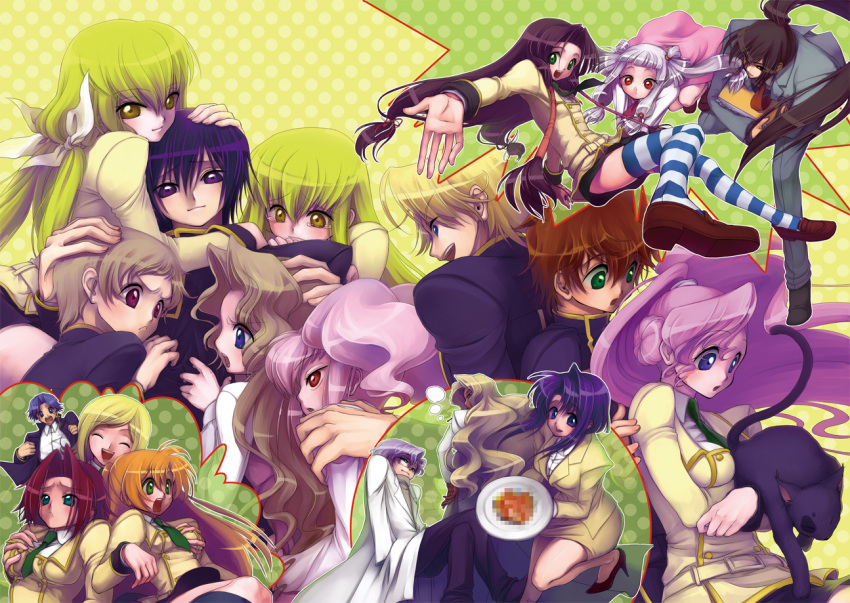 6+boys 6+girls albino anya_alstreim arthur_(code_geass) ashford_academy_school_uniform bad_id bad_pixiv_id bisexual_male black_hair blonde_hair blue_eyes blue_hair breasts brown_hair c.c. cecile_croomy censored censored_food code_geass euphemia_li_britannia feline gino_weinberg glasses grabbing grabbing_another's_breast green_eyes green_hair hair_ribbon hair_tubes harem kouzuki_kallen kururugi_suzaku lab_coat lelouch_vi_britannia li_xingke lloyd_asplund long_hair milly_ashford minami_(apricot_tea) mixed_harem multiple_boys multiple_girls nunnally_vi_britannia orange_hair pink_hair ponytail purple_eyes purple_hair rakshata_chawla red_eyes red_hair ribbon rivalz_cardemonde rolo_lamperouge school_uniform shirley_fenette short_hair siblings straight sumeragi_kaguya thighhighs thighs tianzi time_paradox white_hair yellow_eyes yuri