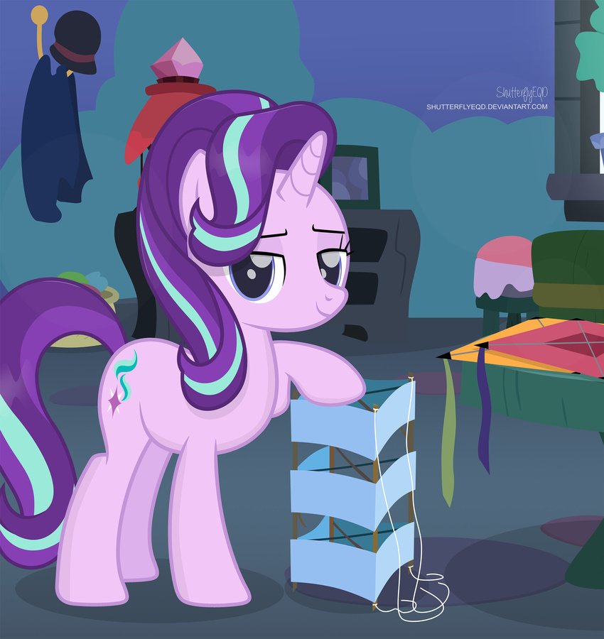 2018 absurd_res bedroom_eyes clothing coat coat_hook cutie_mark drawer equid equine eyebrows eyelashes female feral friendship_is_magic full-length_portrait furniture hair half-closed_eyes hasbro hat headgear headwear hi_res horn inside kite lamp looking_at_viewer mammal multicolored_hair my_little_pony mythological_creature mythological_equine mythology narrowed_eyes nude picture_frame plant portrait pose purple_eyes seductive shadow shutterflyeqd signature smile solo standing starlight_glimmer_(mlp) stool string table text topwear two_tone_hair unicorn watermark window