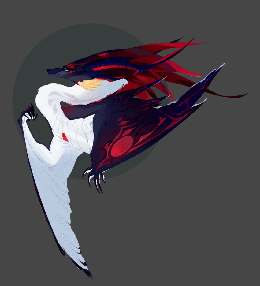 2019 5_fingers ambiguous_gender claws digital_media_(artwork) dragon feathered_dragon feathered_scalie feathers feral fingers hi_res kassillea membrane_(anatomy) membranous_wings mythological_creature mythological_scalie mythology scalie solo spines wings