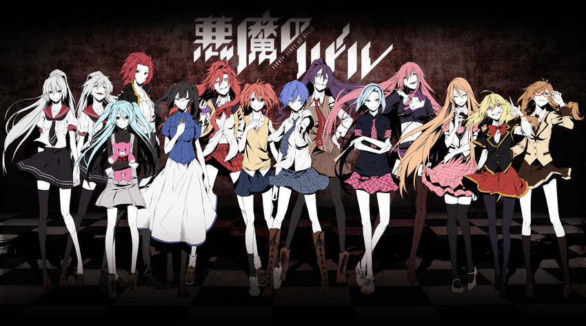 akuma_no_riddle azuma_tokaku banba_mahiru/shin'ya hanabusa_sumireko hashiri_nio ichinose_haru inukai_isuke kaminaga_kouko kenmochi_shiena kirigaya_hitsugi namatame_chitaru pantyhose sagae_haruki seifuku shuto_suzu takechi_otoya thighhighs vice_(kuronekohadokoheiku)