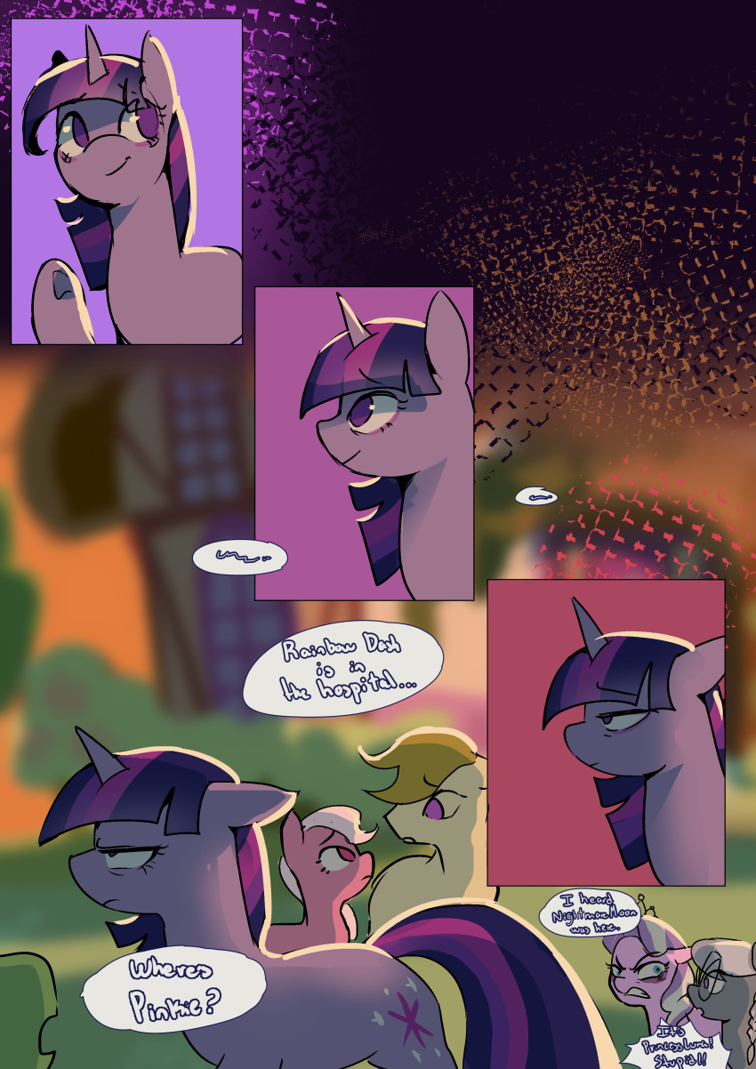 absurd_res dialogue diamond_tiara_(mlp) english_text equid equine female feral friendship_is_magic frustrated fur group hair hasbro hi_res horn horse lidded_eyes male mammal my_little_pony mythological_creature mythological_equine mythology pony purple_body purple_eyes purple_fur purple_hair silver_spoon_(mlp) sinful_pie solo_focus text tired twilight_sparkle_(mlp) unicorn