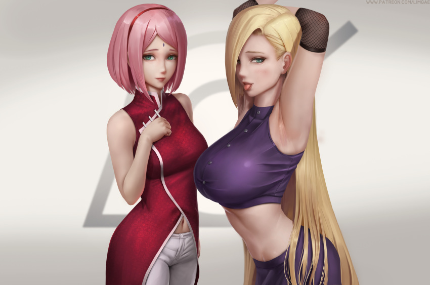 asian_clothes ino_yamanaka limgae naruto naruto_shippuden sakura_haruno