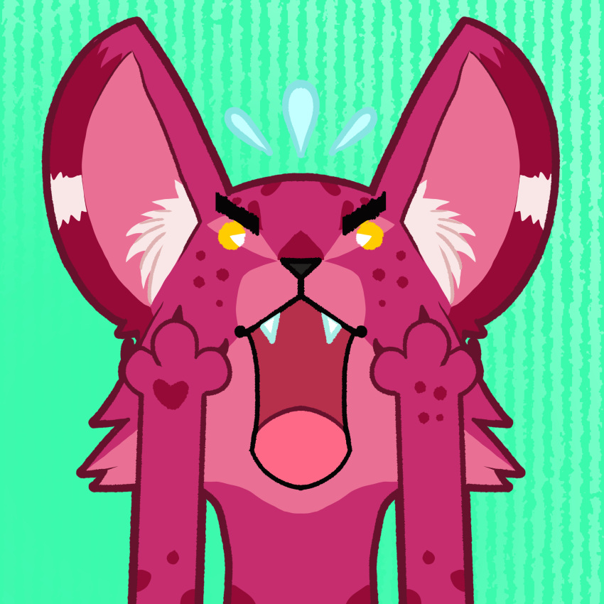 1:1 abstract_background cawbaret chibi digital_media_(artwork) domestic_cat fangs felid feline felis hi_res icon mammal open_mouth suprised_look teeth tongue